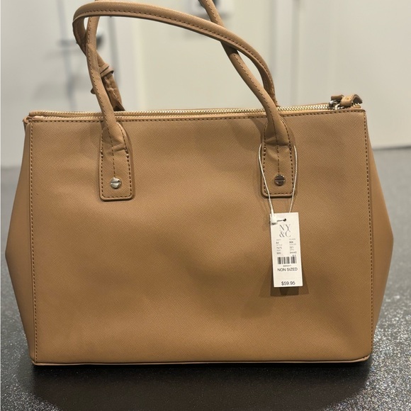 New York and Company Tan Tote Bag Style 7675 - Picture 7 of 14